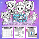 Desenhos para colorir de Guerreiras do K-Pop em alta resolução