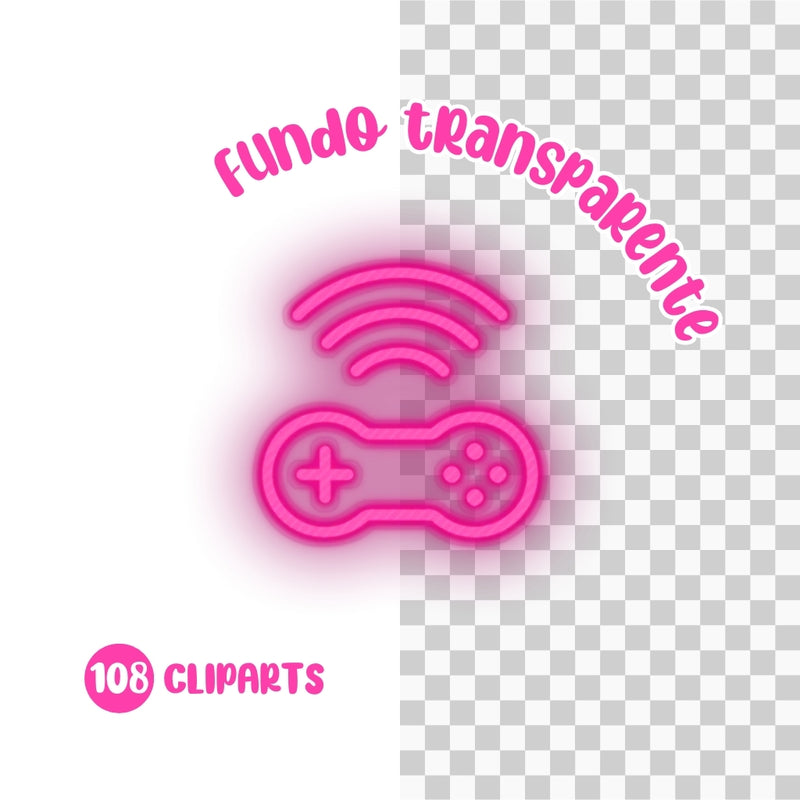 Cliparts Neon Game – Kit Digital com 26 Ilustrações - Quatro Cambalhotas