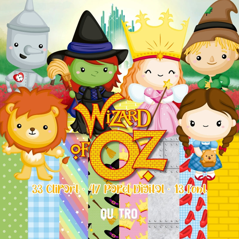 Kit Digital O Mágico de Oz – Cliparts, Papéis Digitais e Fontes - Quatro Cambalhotas