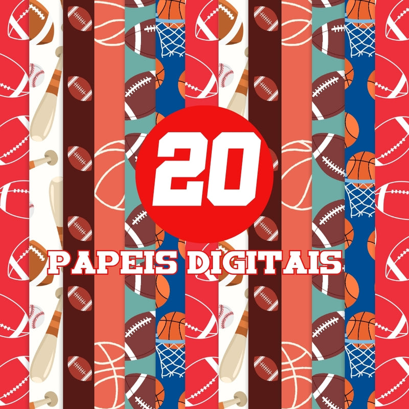 Kit Digital Deportivo: Cliparts, Papeles Digitales y Fuentes