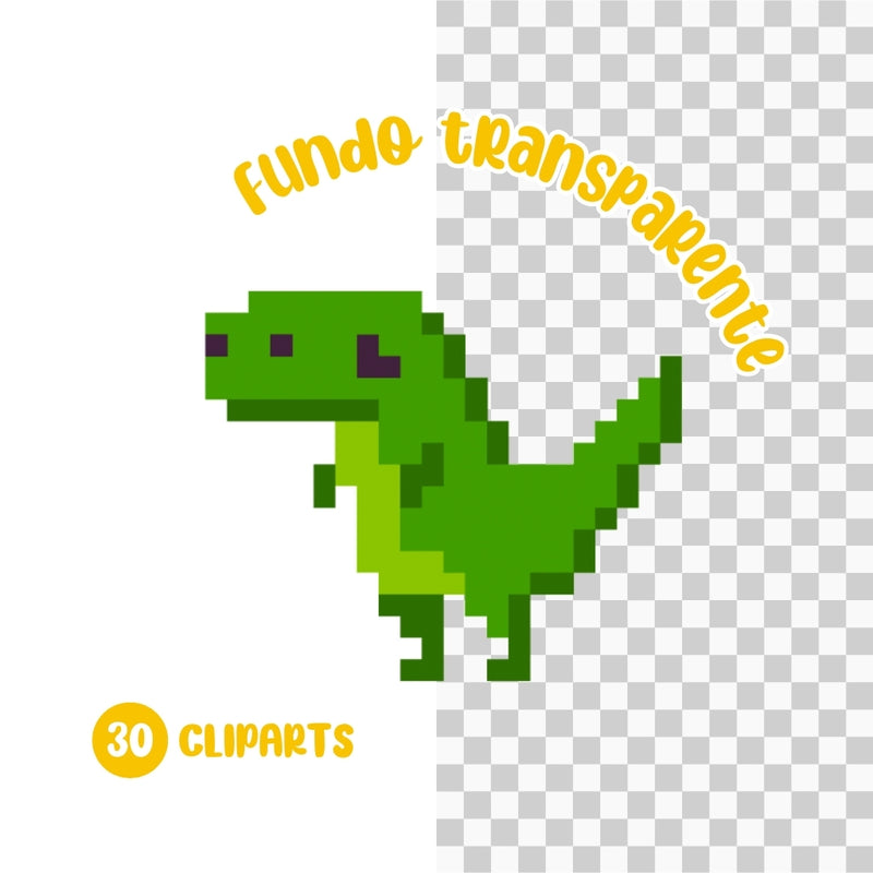 Cliparts Pixel Game – Kit Digital com 30 Ilustrações - Quatro Cambalhotas