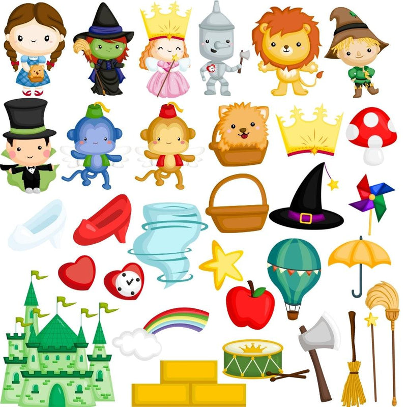 Kit Digital O Mágico de Oz – Cliparts, Papéis Digitais e Fontes - Quatro Cambalhotas