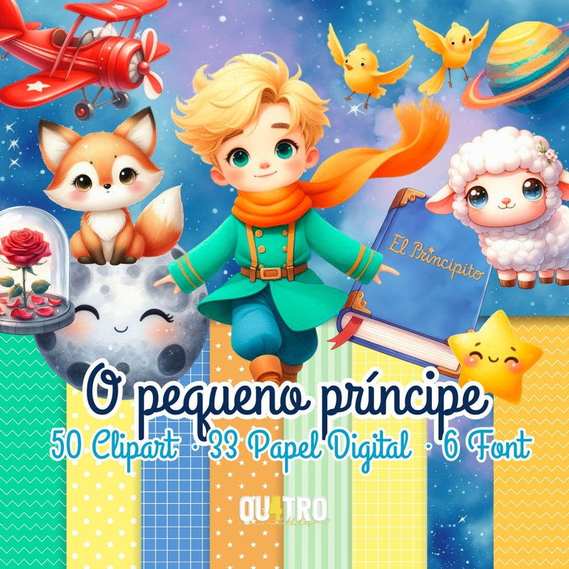 Kit Digital Pequeno Príncipe – Cliparts, Papéis Digitais e Fontes - Quatro Cambalhotas