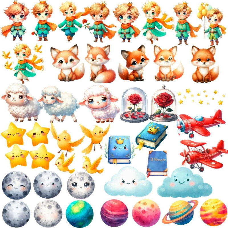 Kit Digital Pequeno Príncipe – Cliparts, Papéis Digitais e Fontes - Quatro Cambalhotas