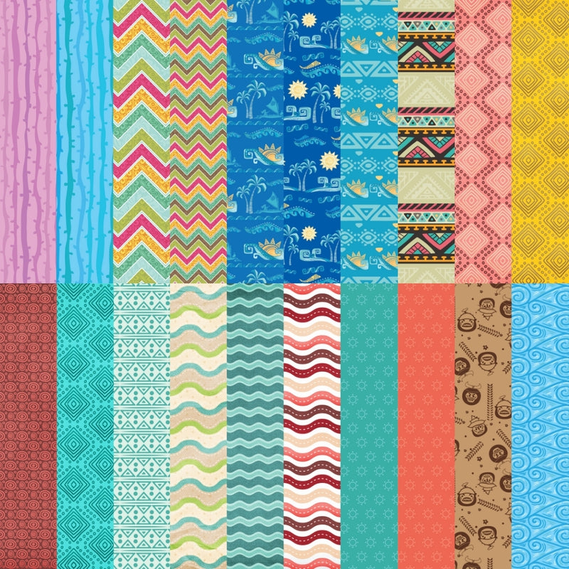 Moana - Kit com 45 Papéis Digitais - Quatro Cambalhotas