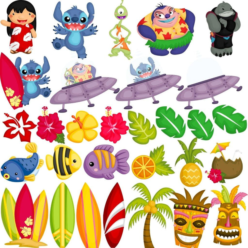 Kit Digital Lilo & Stitch – Cliparts, Papéis Digitais e Fontes - Quatro Cambalhotas