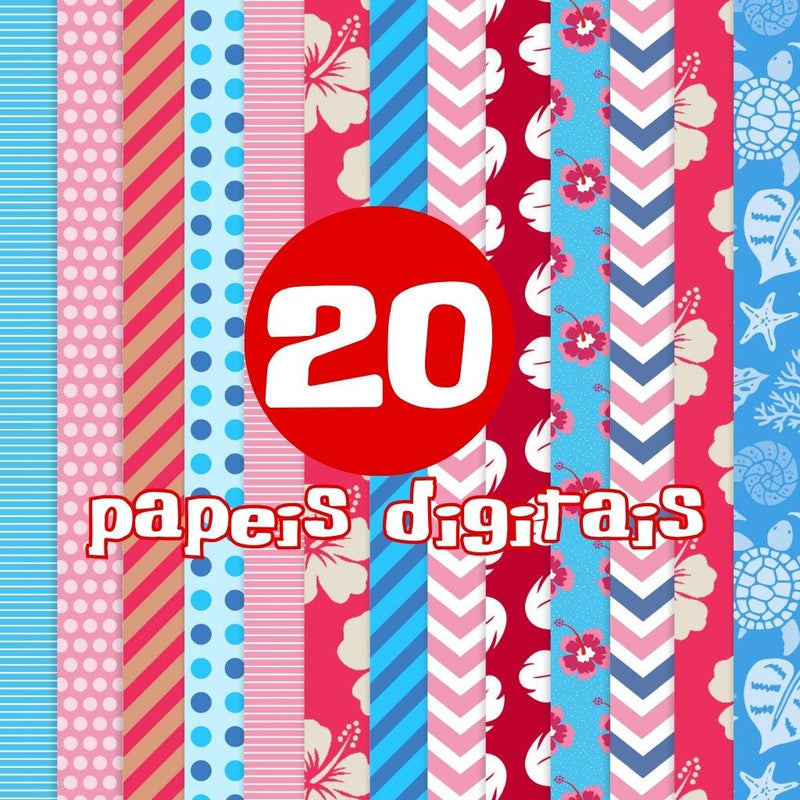 Kit Digital Lilo & Stitch – Cliparts, Papéis Digitais e Fontes - Quatro Cambalhotas