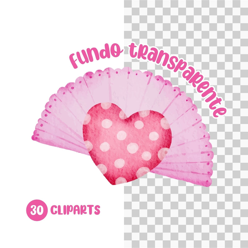 Love Hearts Cliparts – Digital Kit with 30 Illustrations