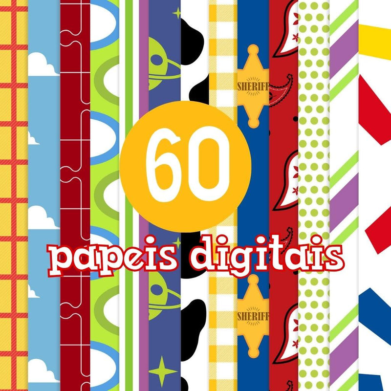 Kit Digital Toy Story – Cliparts, Papéis Digitais e Fontes - Quatro Cambalhotas