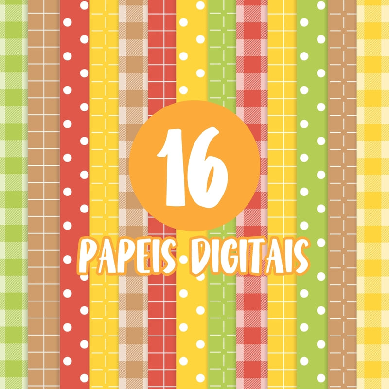 Digital Garden and Fruit Kit – Cliparts, Digital Papers and Fonts