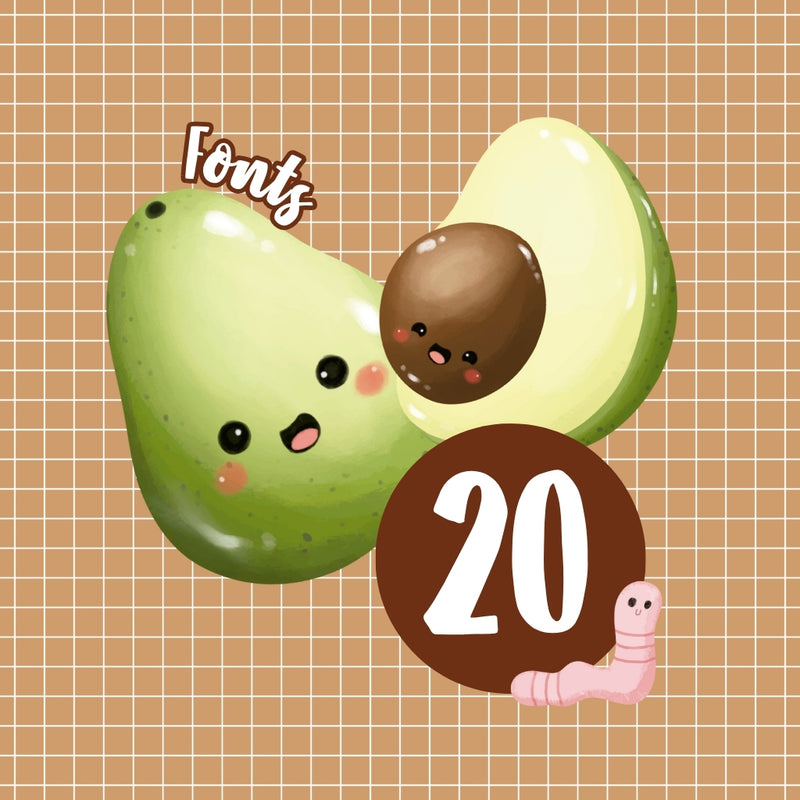 Digital Garden and Fruit Kit – Cliparts, Digital Papers and Fonts