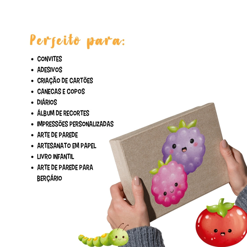Digital Garden and Fruit Kit – Cliparts, Digital Papers and Fonts