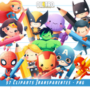 Cliparts Super Heróis Escolar – Kit Digital com 57 Ilustrações