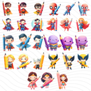 Cliparts Super Heróis Escolar – Kit Digital com 57 Ilustrações