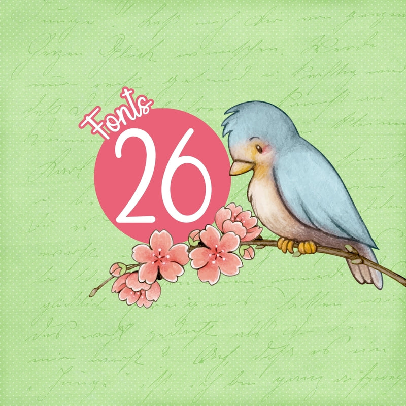 Enchanted Garden Digital Kit – Cliparts, Digital Papers and Fonts