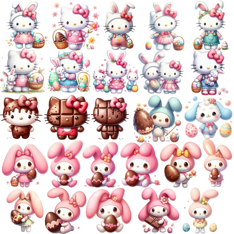 Hello Kitty Easter Cliparts – Digital Kit with 55 Illustrations