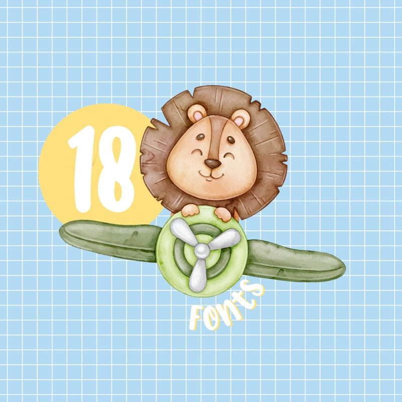Balloons and Airplanes Digital Kit – Cliparts, Digital Papers and Fonts