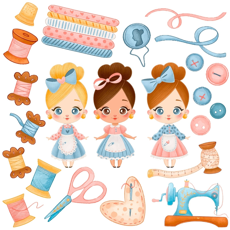 Doll World Digital Kit – Cliparts, Digital Papers and Fonts