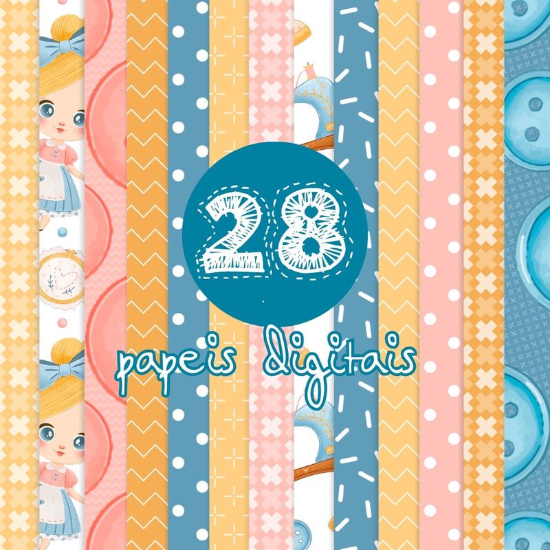 Doll World Digital Kit – Cliparts, Digital Papers and Fonts