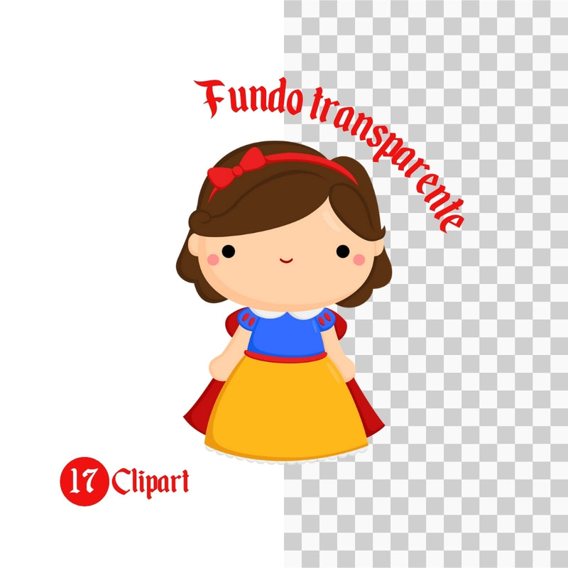 Kit Digital Branca de Neve – Cliparts, Papéis Digitais e Fontes - Quatro Cambalhotas