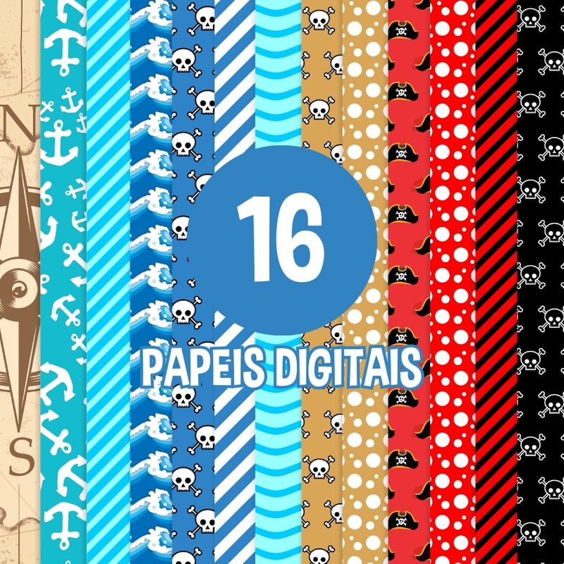 One Piece Digital Kit – Cliparts, Digital Papers and Fonts