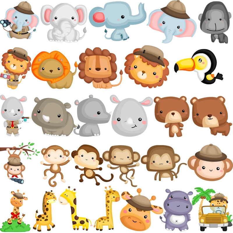Safari Baby Digital Kit – Cliparts, Digital Papers and Fonts