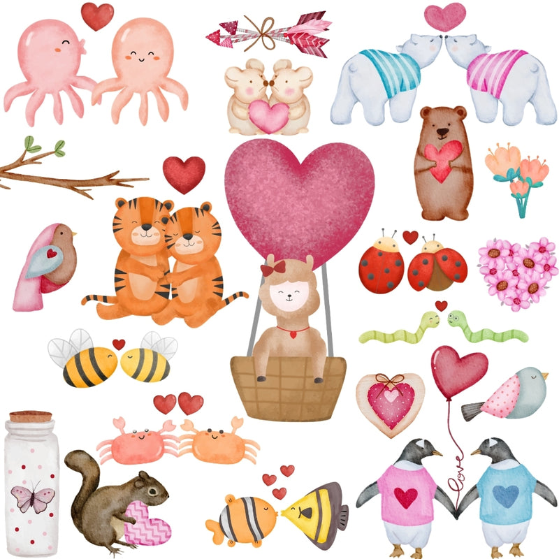 Cliparts Love Animals – Kit Digital com 35 Ilustrações