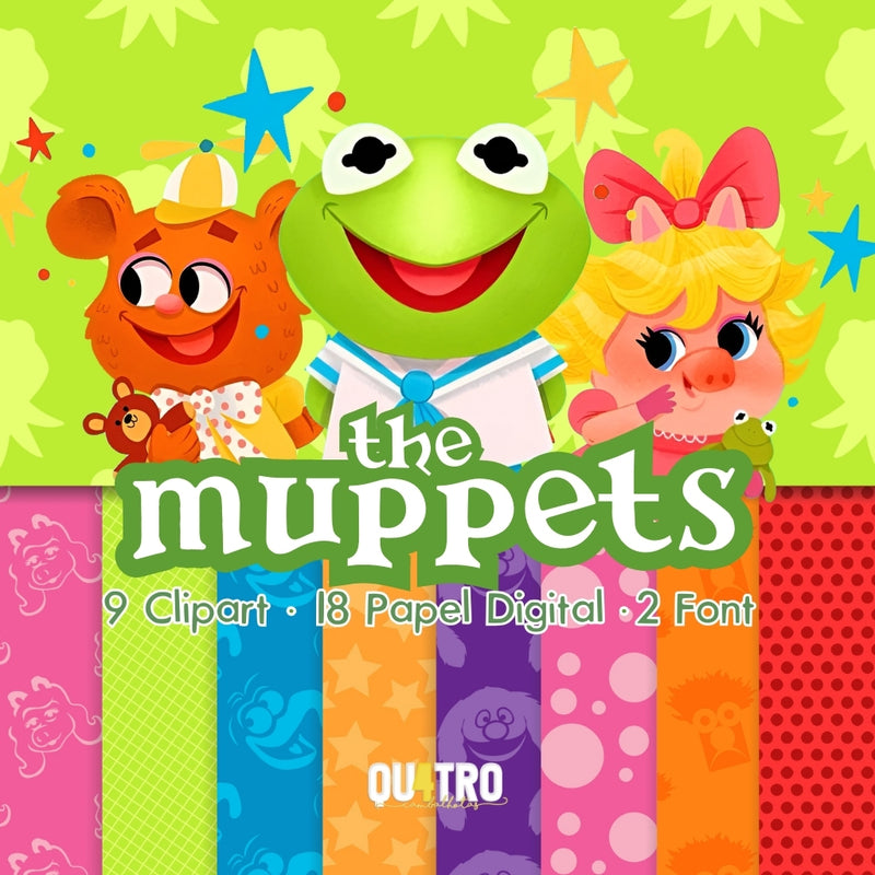 The Muppets Digital Kit – Cliparts, Digital Papers and Fonts