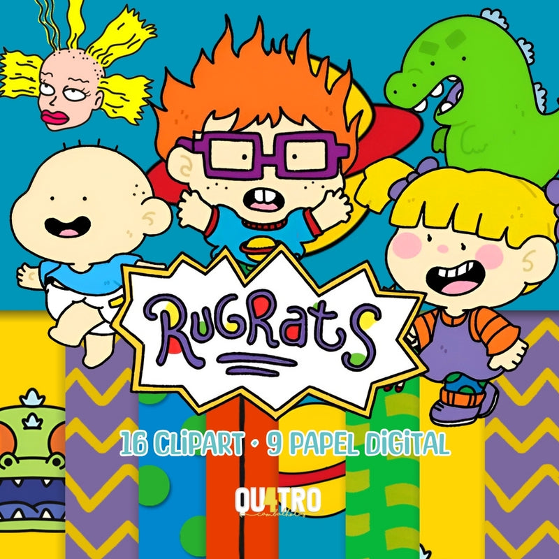 Kit Digital Rugrats – Cliparts, Papéis Digitais