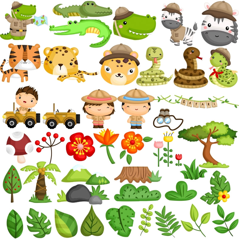 Safari Baby Digital Kit – Cliparts, Digital Papers and Fonts