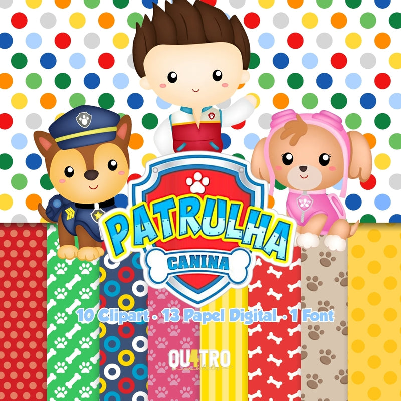 Kit Digital Patrulha Canina – Cliparts, Papéis Digitais e Fontes