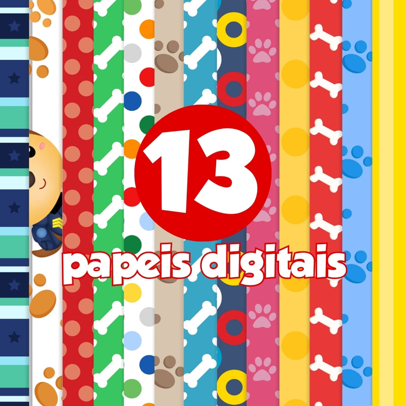 Kit Digital Patrulha Canina – Cliparts, Papéis Digitais e Fontes