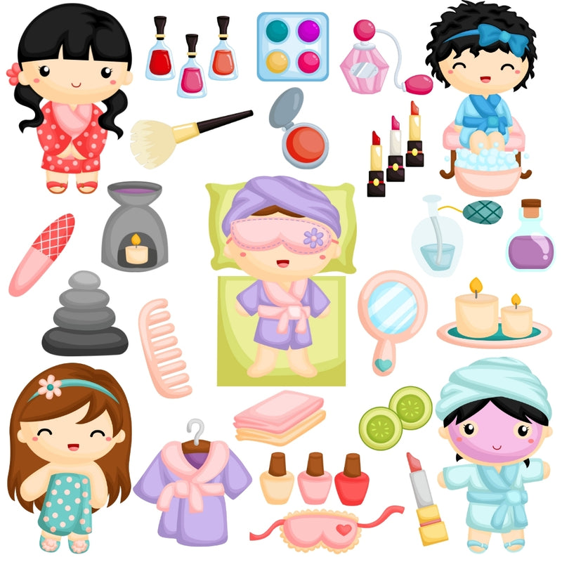 Digital Spa &amp; Makeup Kit – Cliparts, Digital Papers