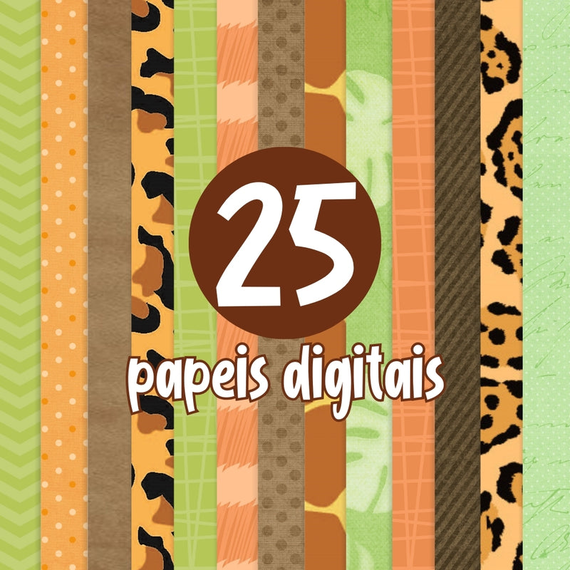 Safari Baby Digital Kit – Cliparts, Digital Papers and Fonts