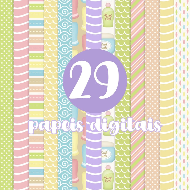 Digital Spa &amp; Makeup Kit – Cliparts, Digital Papers