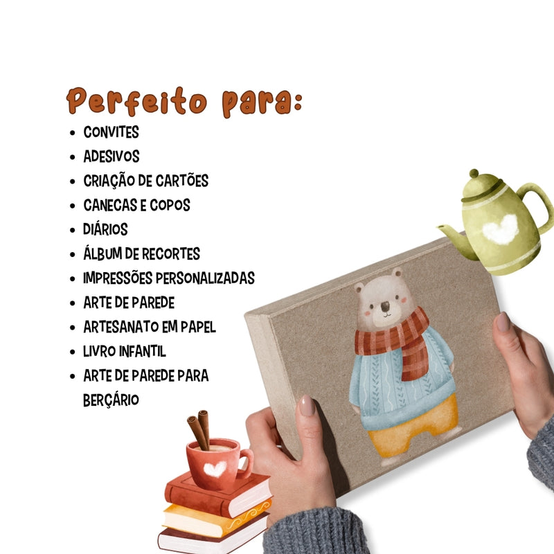 Kit Digital Fiesta del Té – Cliparts, Papeles Digitales y Fuentes