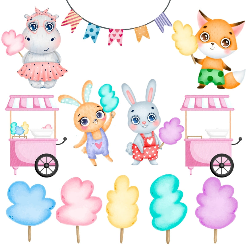 Cotton Candy Digital Kit – Cliparts, Digital Papers and Fonts
