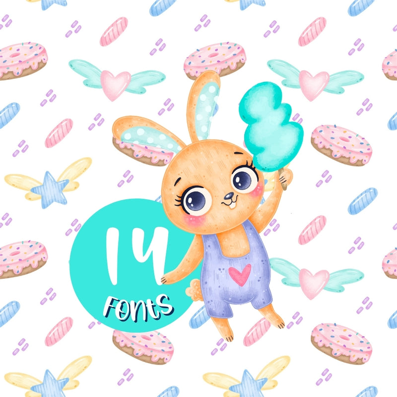 Cotton Candy Digital Kit – Cliparts, Digital Papers and Fonts