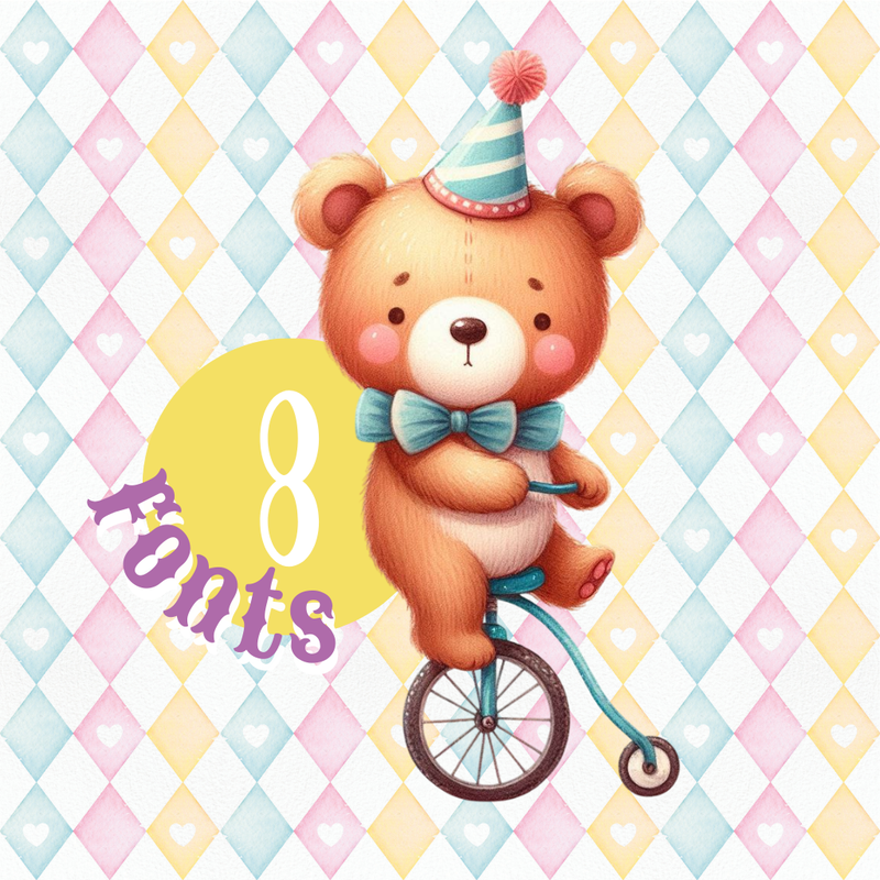 Baby Candy Circus Digital Kit - Cliparts, Digital Papers and Fonts