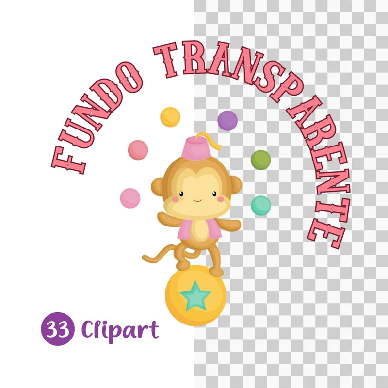 Kit Digital Circo Rosa: Cliparts, Papeles Digitales y Fuentes