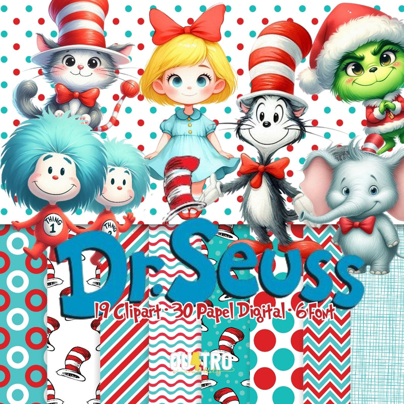 Dr. Seuss Universe Digital Kit – Cliparts, Digital Papers and Fonts
