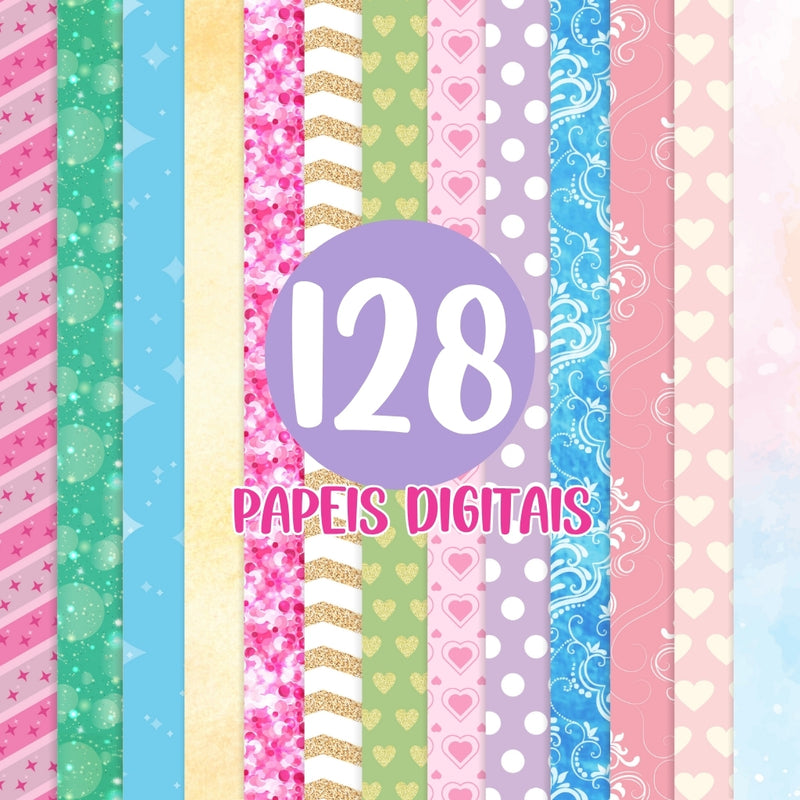 Disney Princess Digital Kit - Cliparts, Digital Papers and Fonts