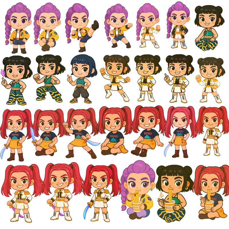 K-Pop Demon Hunters Digital Kit – Cliparts, Digital Papers & Fonts