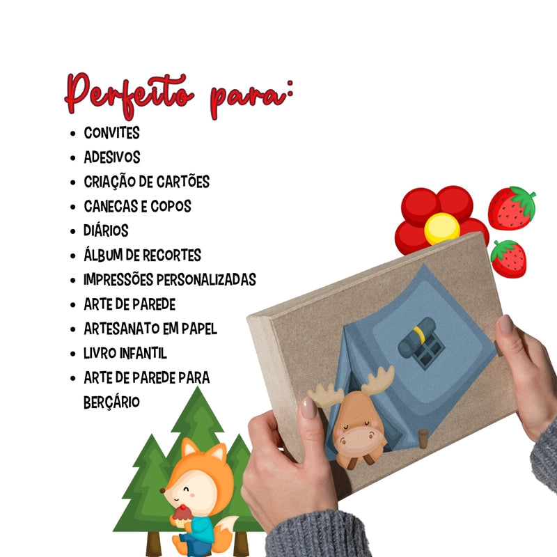 Digital Picnic &amp; Camping Kit – Cliparts, Digital Papers, and Fonts