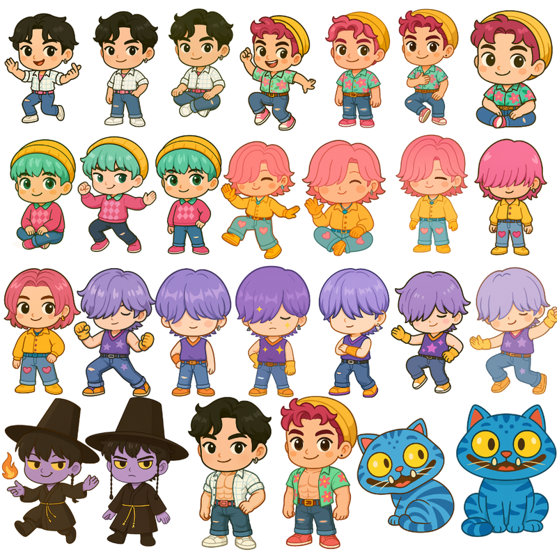 K-Pop Demon Hunters Digital Kit – Cliparts, Digital Papers & Fonts