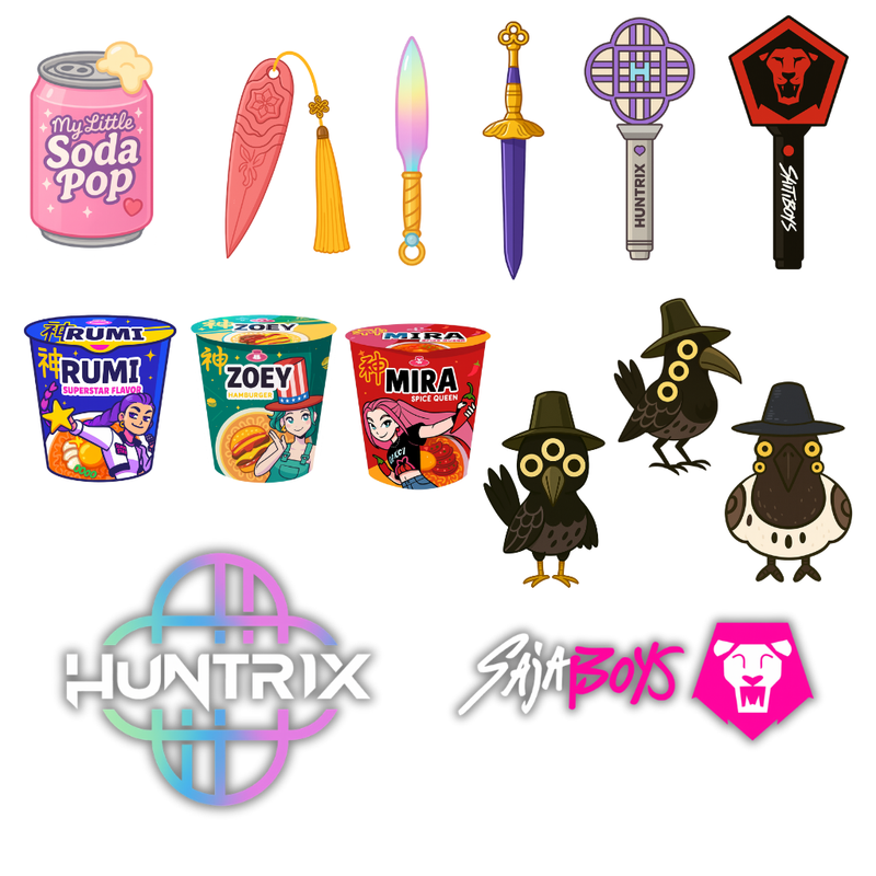 K-Pop Demon Hunters Digital Kit – Cliparts, Digital Papers & Fonts