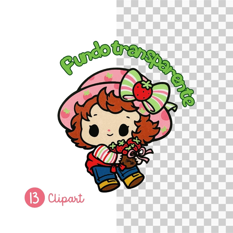 Strawberry Shortcake and Little Lulu Digital Kit – Cliparts, Digital Papers and Fonts