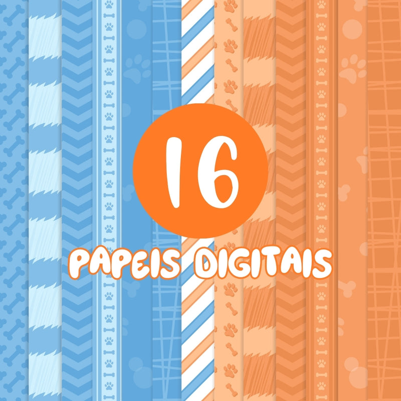 Kit Digital Bluey – Cliparts, Papéis Digitais e Fontes