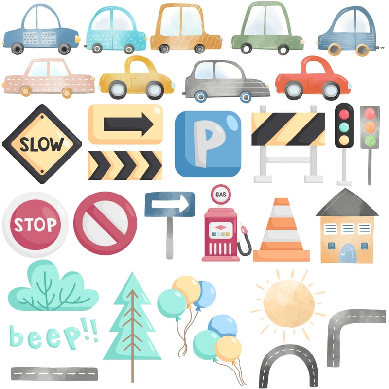 Digital Car Kit – Cliparts, Digital Papers and Fonts