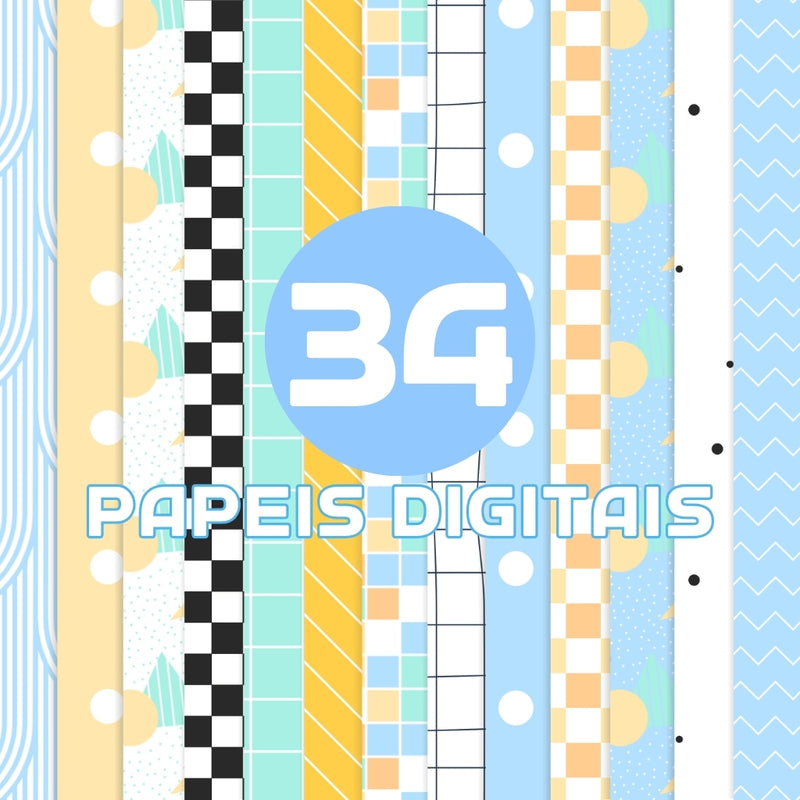 Digital Car Kit – Cliparts, Digital Papers and Fonts
